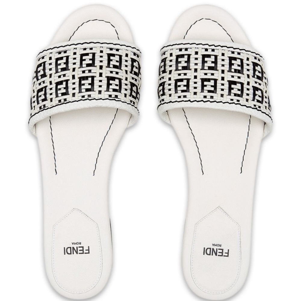 Fendi monogram two tone sandals size 38